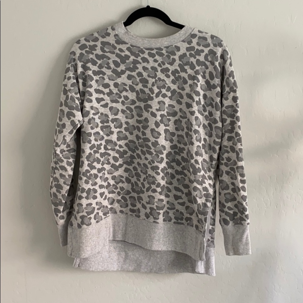 Aerie grey leopard side split sweatshirt